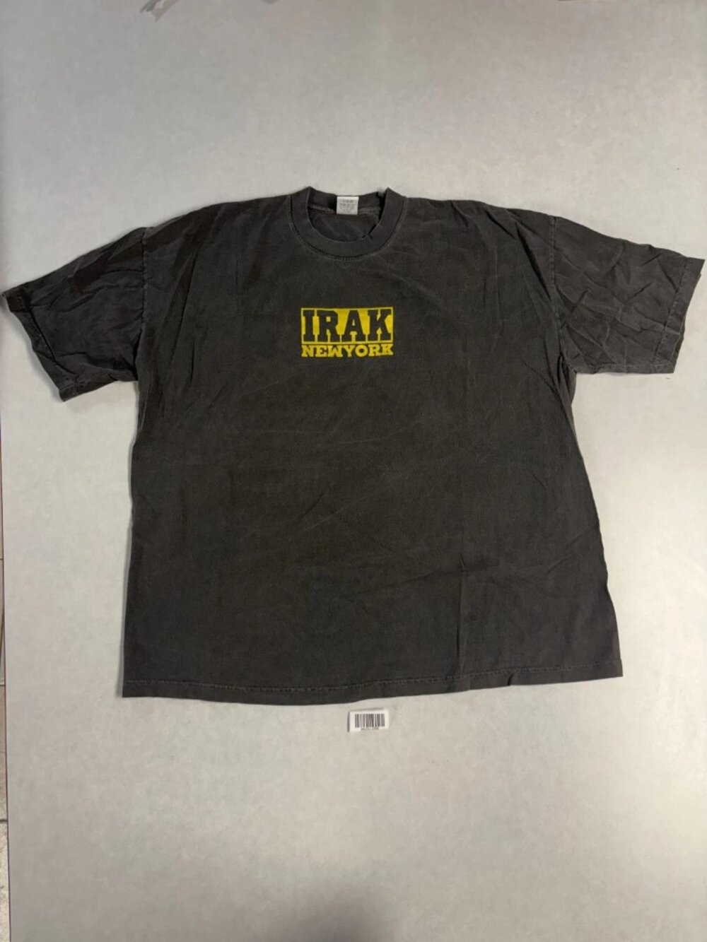 Vintage IRAK New York Mens Yellow Graphic Tee T Shirt Black Size XXL